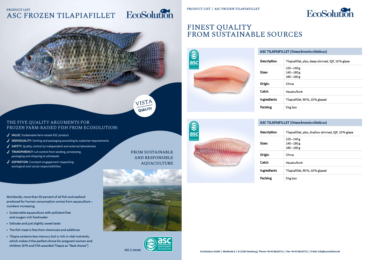 EcoSolution Frozen-ASC Tilapiafillets